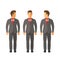 Set of vector businessmen in suits in flat style