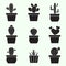 Set of vector cactus icons