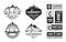 Set of vector canoeing logo, badges and design elements