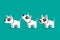 Set of vector cartoon character bull terrier dog poses