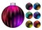 Set of Vector Christmas Balls. Realistic Colorful Xmas Ball.