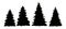 Set of vector Christmas tree silhouettes, traced outline, detailed silhouette of fir trees. Pine trees, conifers