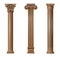 Set of vector classic wood columns