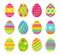 Set of vector colorful Easter eggs. Decoration for Easter design. Isolated on white background.