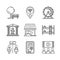 Set of vector common map icons in sketch style