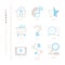 Set of vector common website icons and concepts in mono thin line style