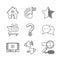 Set of vector common website icons and concepts in sketch style