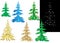 Set of vector creative christmas trees