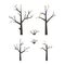Set of vector dead tree on white isolated background