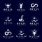 Set of vector demonic infernal mystic logotypes created using po