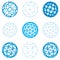 Set of vector dimensional wireframe low poly objects, spherical