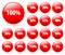 Set of vector discount buttons.