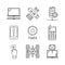 Set of vector electronics icons and concepts in sketch style