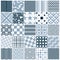Set of vector endless geometric patterns composed
