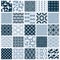 Set of vector endless geometric patterns composed with different