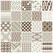 Set of vector endless geometric patterns composed with different