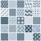 Set of vector endless geometric patterns composed with different