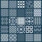 Set of vector endless geometric patterns composed with different