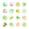 Set Vector Flat Icons of Beans and Cereals