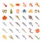 Set Vector Flat Icons of Seafood