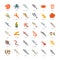 Set Vector Flat Icons of Seafood