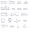Set of vector flat isolated icons of modes of transport
