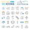 Set Vector Flat Line Icons Ecotourism