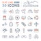 Set Vector Flat Line Icons Ecotourism