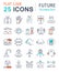 Set Vector Flat Line Icons Future Technology