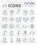 Set Vector Flat Line Icons Future Technology
