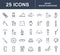 Set Vector Flat Line Icons Mountaineering