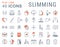 Set Vector Flat Line Icons Slimming