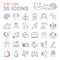 Set Vector Flat Line Icons of Stroke