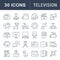 Set Vector Flat Line Icons Television