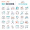 Set Vector Flat Line Icons Television