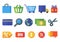 Set of vector flat shopping icons. Design concept for online shopping, e-commerce, store, customer service, delivery