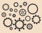 Set of vector gears - various cogwheels