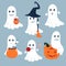 Set of vector ghosts for Halloween design.