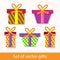 Set of vector gifts