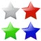 Set of vector glossy five-pointed stars