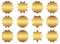 Set of vector gold starburst symbols