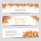 Set of vector headers, banners with autumn leaves