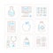 Set of vector healthcare or medicine icons and concepts in mono thin line style