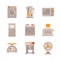 Set of vector household appliances icons and concepts in flat style