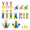Set of vector human sport logo, labels, badges, emblems. People and sports competitions icons. Winner with awards.