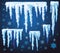 Set of vector icicles for design