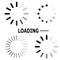 Set vector icon loading circle shape for upload, download status.  preloader or buffer loader