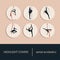 Set of vector icons aerial acrobatics. For your business, scrapbooking, bullet journalling, instagram story buttons. Vector set