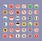 Set of vector icons. Cantons and regions of Switzerland Flags.