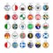 Set of vector icons. Counties of Northern Ireland, Scotland and Wales flags.